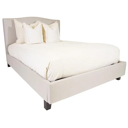 California King Upholstered Bed with Storage Footboard